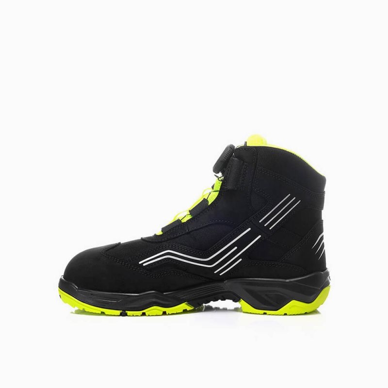 ELTEN-Footwear, S2-Arbeits-Berufs-Sicherheits-Schuhe, Hochschuhe, AMBITION BOA MID, ESD, schwarz/gelb