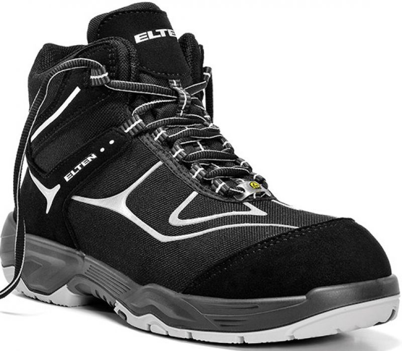 ELTEN-Footwear, S3-Arbeits-Berufs-Sicherheits-Schuhe, Hochschuhe, HORIZON MID, ESD, schwarz/grau