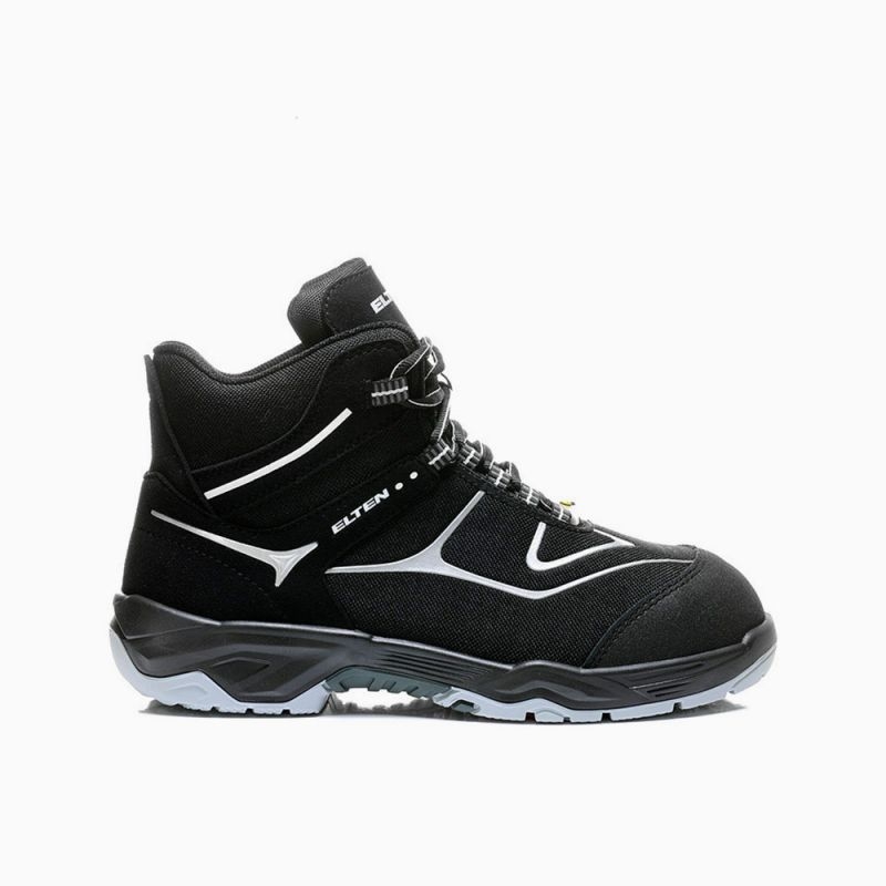 ELTEN-Footwear, S3-Arbeits-Berufs-Sicherheits-Schuhe, Hochschuhe, HORIZON MID, ESD, schwarz/grau