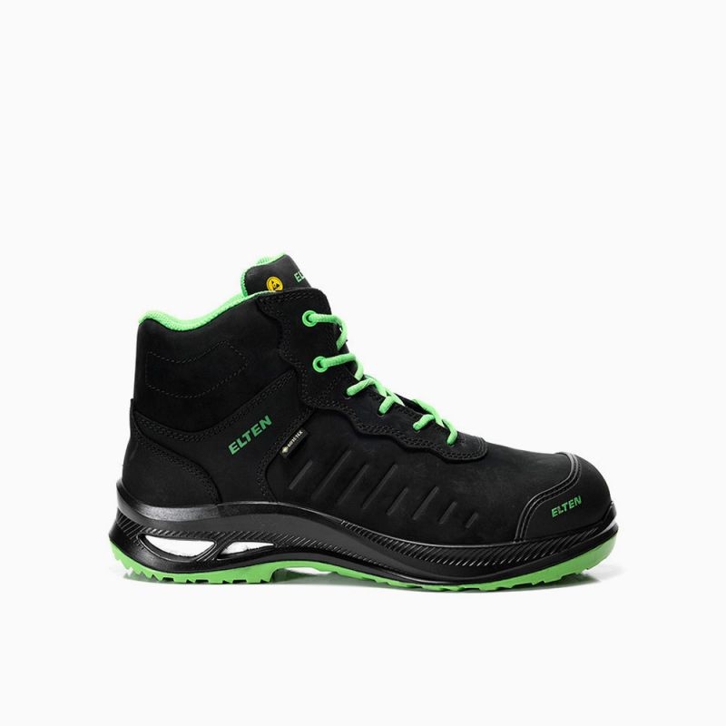 ELTEN-S3-Sicherheitsstiefel, STEWART XXG Pro GTX black-green Mid ESD S3 HI CI