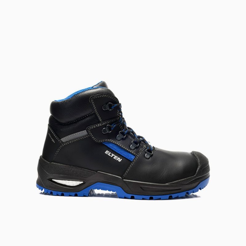 ELTEN-S3-Sicherheitshochschuhe, LEONARDO XXSG black-blue Mid ESD S3, schwarz/blau