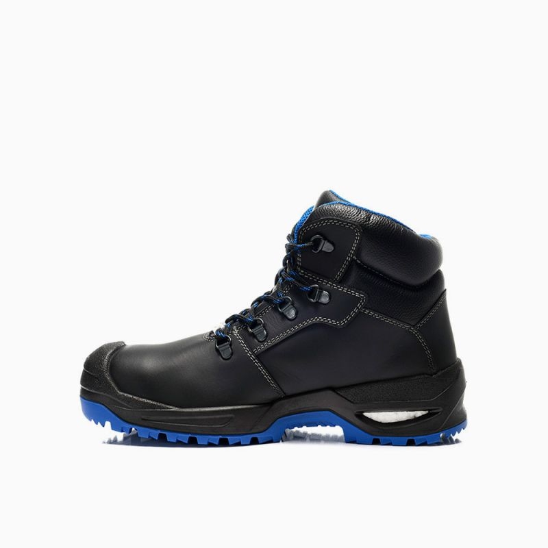 ELTEN-S3-Sicherheitshochschuhe, LEONARDO XXSG black-blue Mid ESD S3, schwarz/blau