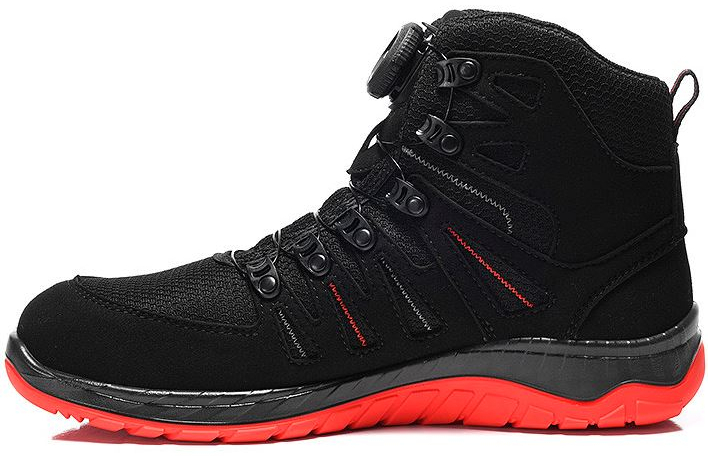 ELTEN-Footwear, S3-Arbeits-Berufs-Sicherheits-Schuhe, Hochschuhe, MADDOX BOA® Mid, ESD, schwarz-rot