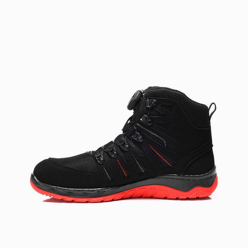 ELTEN-Footwear, S3-Arbeits-Berufs-Sicherheits-Schuhe, Hochschuhe, MADDOX BOA® Mid, ESD, schwarz-rot