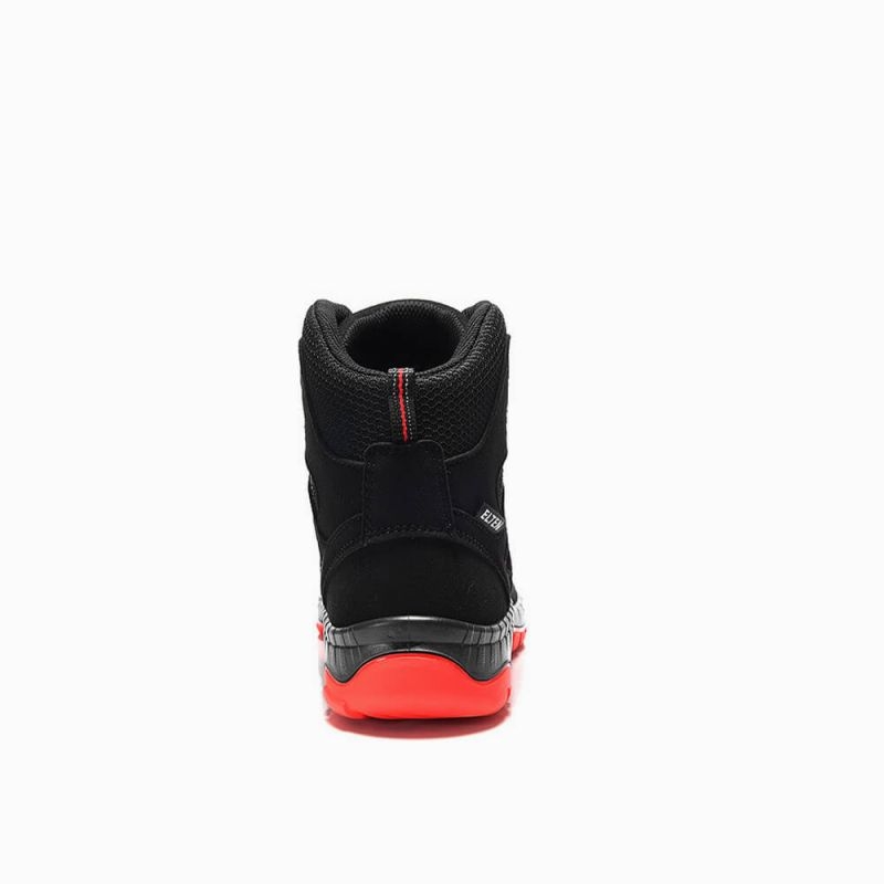 ELTEN-Footwear, S3-Arbeits-Berufs-Sicherheits-Schuhe, Hochschuhe, MADDOX BOA® Mid, ESD, schwarz-rot