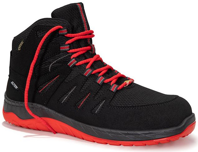ELTEN-Footwear, S3-Arbeits-Berufs-Sicherheits-Schuhe, Hochschuhe, MADDOX GTX W Mid, ESD, CI schwarz-rot