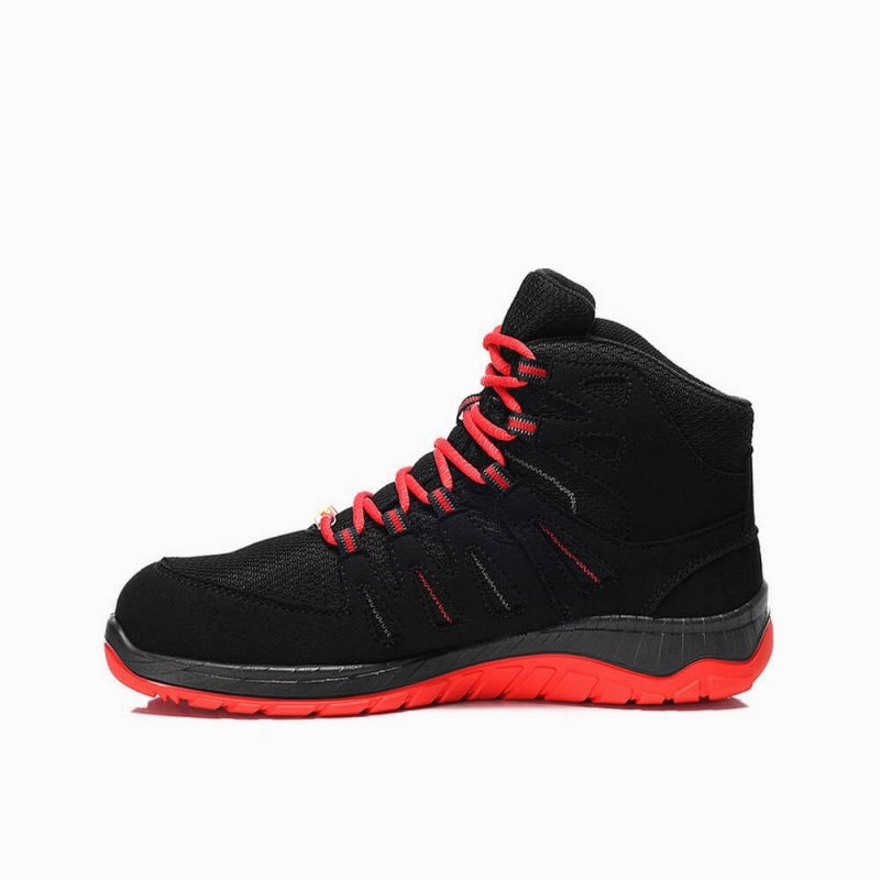 ELTEN-Footwear, S3-Arbeits-Berufs-Sicherheits-Schuhe, Hochschuhe, MADDOX GTX W Mid, ESD, CI schwarz-rot