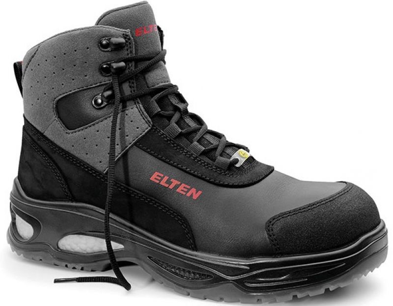 ELTEN-Footwear, S3-Arbeits-Berufs-Sicherheits-Schuhe, Hochschuhe, MILES MID ESD, schwarz/grau