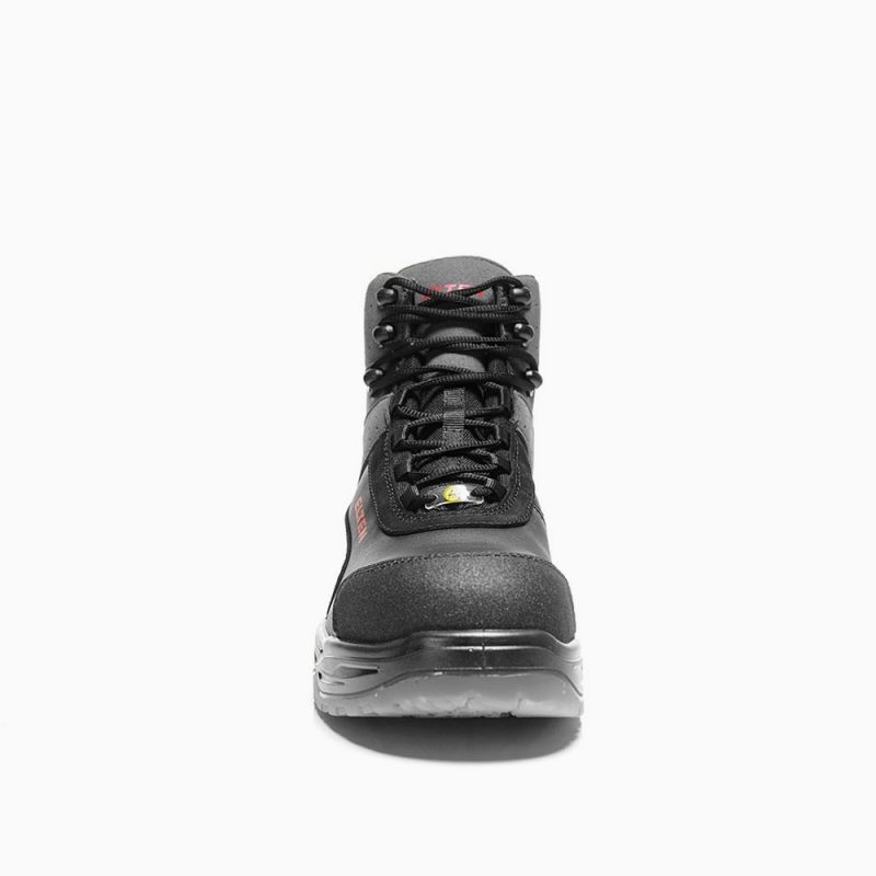 ELTEN-Footwear, S3-Arbeits-Berufs-Sicherheits-Schuhe, Hochschuhe, MILES MID ESD, schwarz/grau