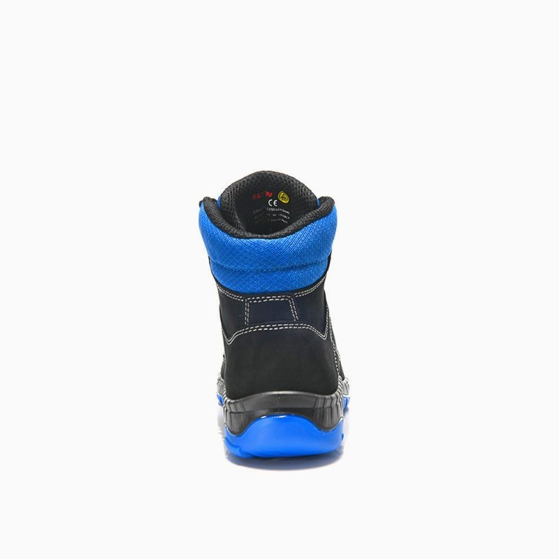 ELTEN-Footwear, S3-Arbeits-Berufs-Sicherheits-Schuhe, Schnürstiefel, MALVIN blue Mid, ESD, schwarz/blau