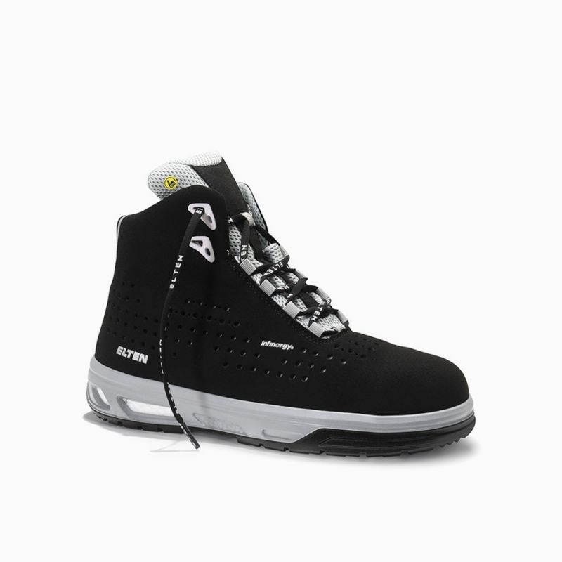 ELTEN Sicherheitsschnürstiefel, IMPULSE XX10 black-grey Mid ESD S1