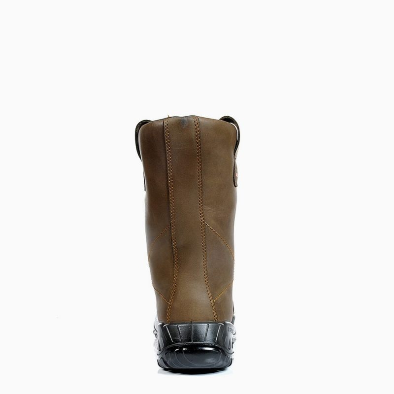 ELTEN-Footwear, S3-Arbeits-Berufs-Sicherheits-Schuhe, Winter-Schlupfstiefel, RIGGER BOOT ESD, CI, braun