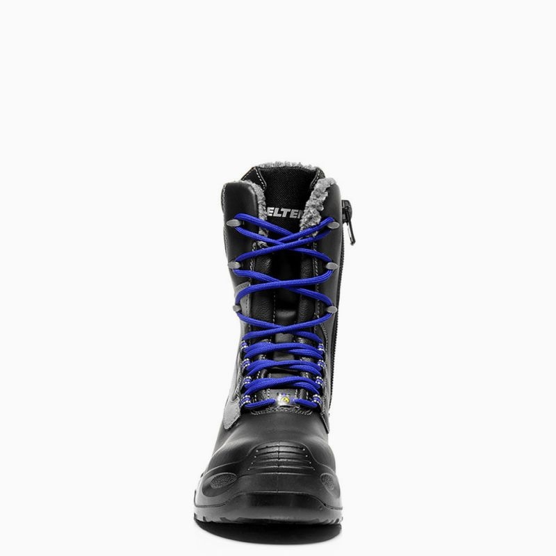 ELTEN-Footwear, S3 Winter-Arbeits-Berufs-Sicherheits-Schuhe, Winter-Schnürstiefel, JONTE HIGH ESD CI, schwarz/grau
