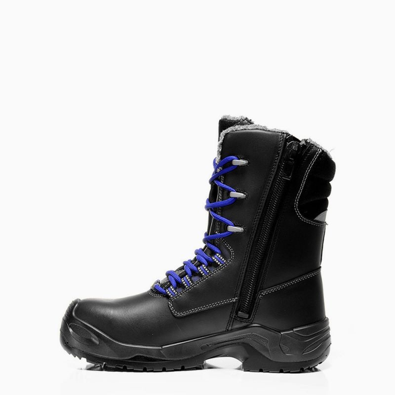ELTEN-Footwear, S3 Winter-Arbeits-Berufs-Sicherheits-Schuhe, Winter-Schnürstiefel, JONTE HIGH ESD CI, schwarz/grau