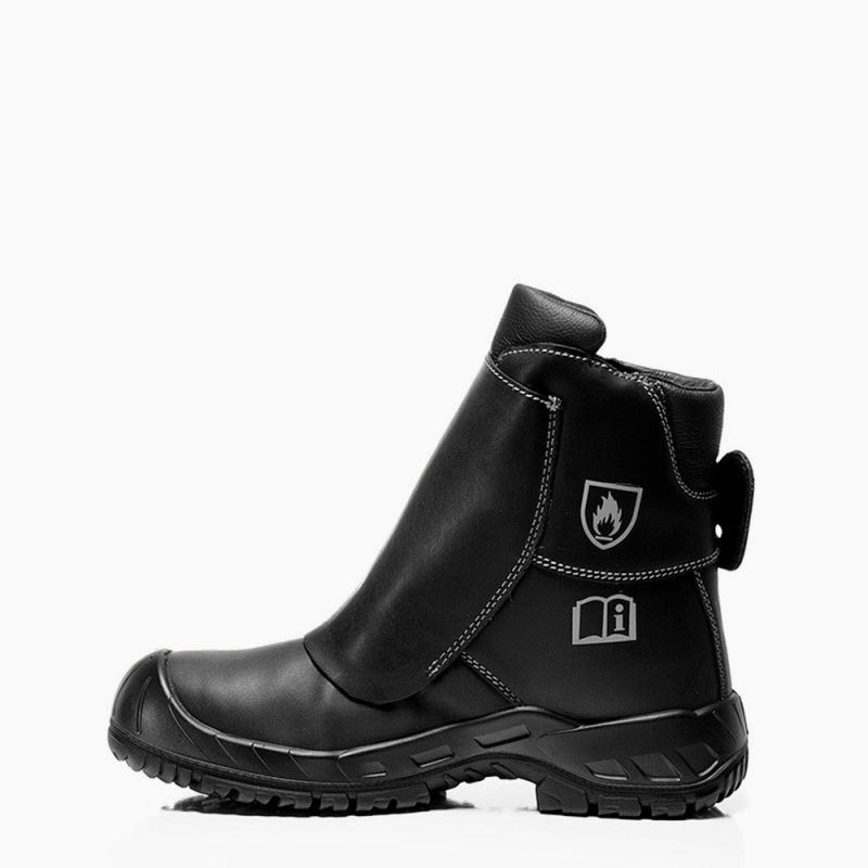 ELTEN-Footwear, S3-Arbeits-Berufs-Sicherheits-Schuhe, Winter-Schlupfstiefel, Giesserstiefel, LUIS, HI, schwarz