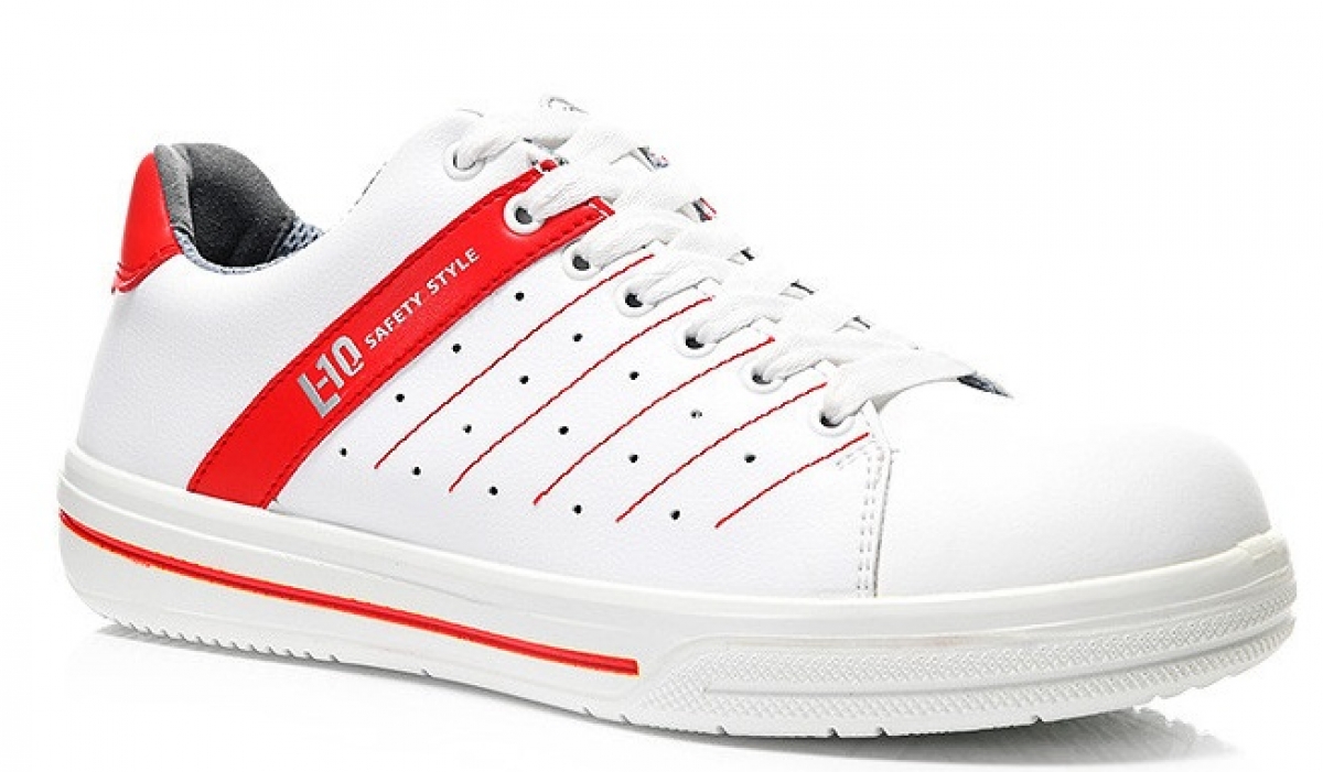 ELTEN-Footwear, O1-Berufsschuhe, NORRIS WHITE-RED LOW, halbhoch, ESD, rot/wei