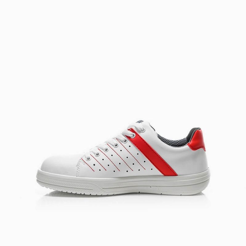 ELTEN-Footwear, O1-Berufsschuhe, NORRIS WHITE-RED LOW, halbhoch, ESD, rot/weiß