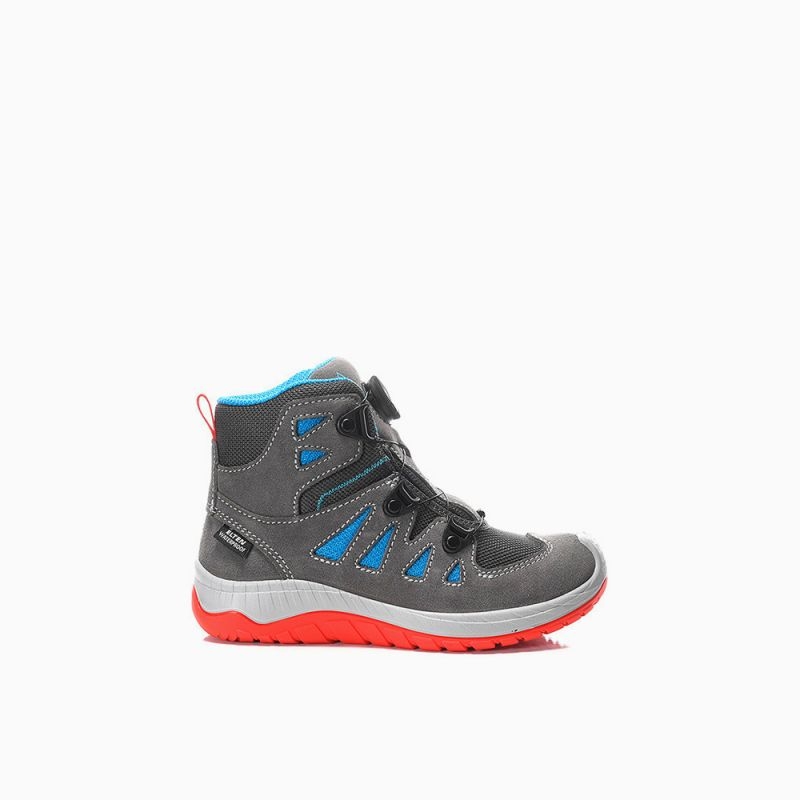ELTEN-Stiefel MADDOX Kids Boa grey-red Mid