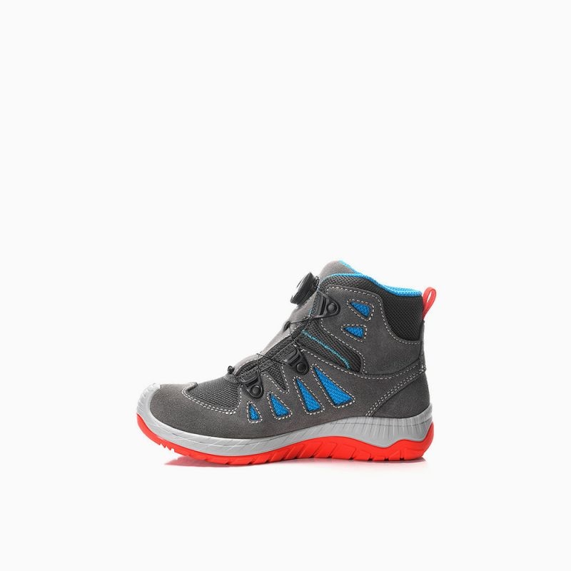 ELTEN-Stiefel MADDOX Kids Boa grey-red Mid