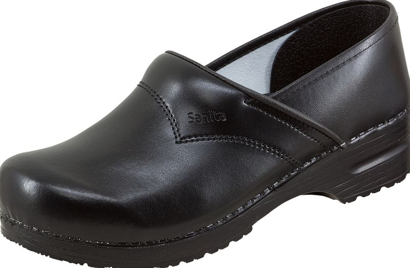 SANITA-Footwear, PU-Clog, Arbeits-Berufs-Sicherheits-Clogs, (1500313-2), schwarz
