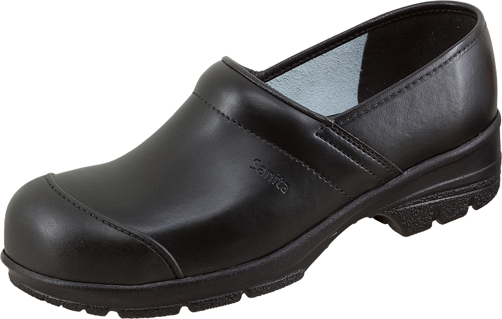 SANITA-Footwear, PU-S2-Clog, Arbeits-Berufs-Sicherheits-Clogs, mit Kappe, geschlossen, (1503020-2), schwarz