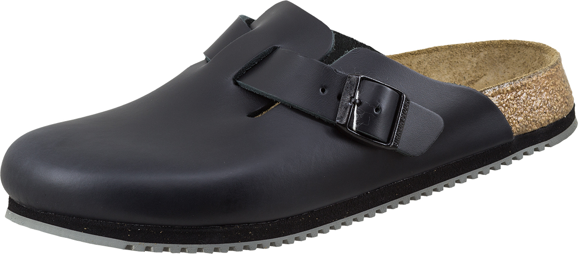 BIRKENSTOCK-Footwear, Arbeits-Berufs-Leder-Pantoletten, Boston`, (060194), schwarz