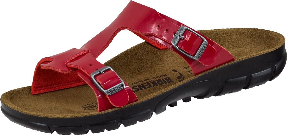 BIRKENSTOCK-Footwear, Arbeits-Berufs-Leder-Pantoletten, Pantolette `Sofia` Lack rot