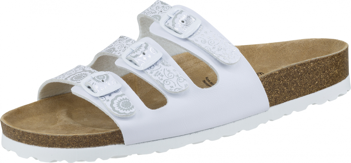 LICO-Footwear, Bioline Arbeits-Berufs-Pantolette, weiß/silber