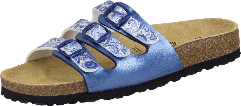 LICO-Footwear, Bioline Arbeits-Berufs-Pantolette Flower, blau