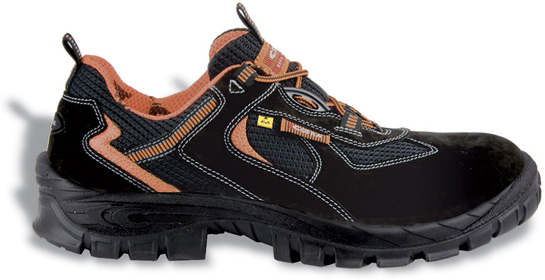 COFRA-MEGREZ S1 P ESD SRC, Sicherheitshalbschuhe, schwarz/orange