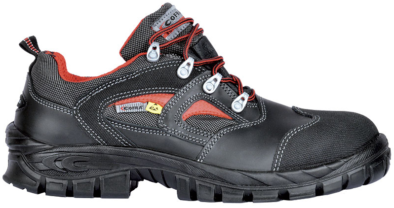 COFRA-HYMIR S3 ESD SRC, Sicherheitshalbschuhe, schwarz/rot