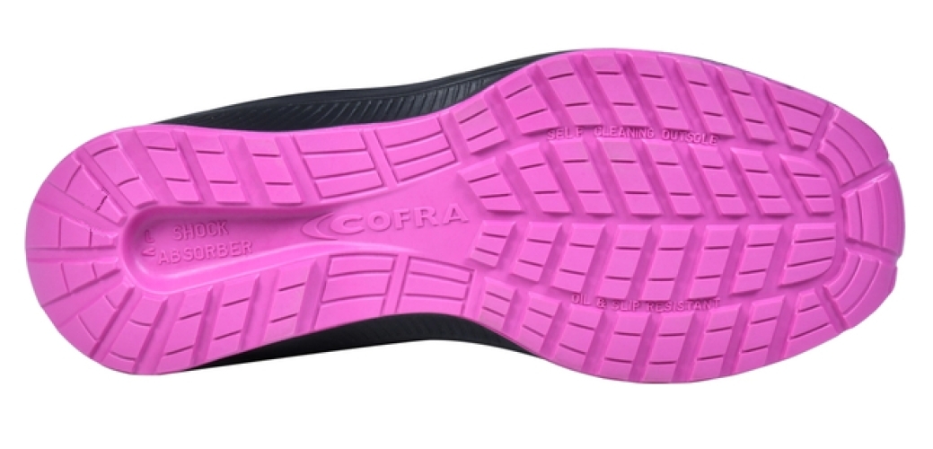 COFRA-S3S- Sicherheitshalbschuh, ATENA, ESD FO SR, nylon, schwarz/fuxia