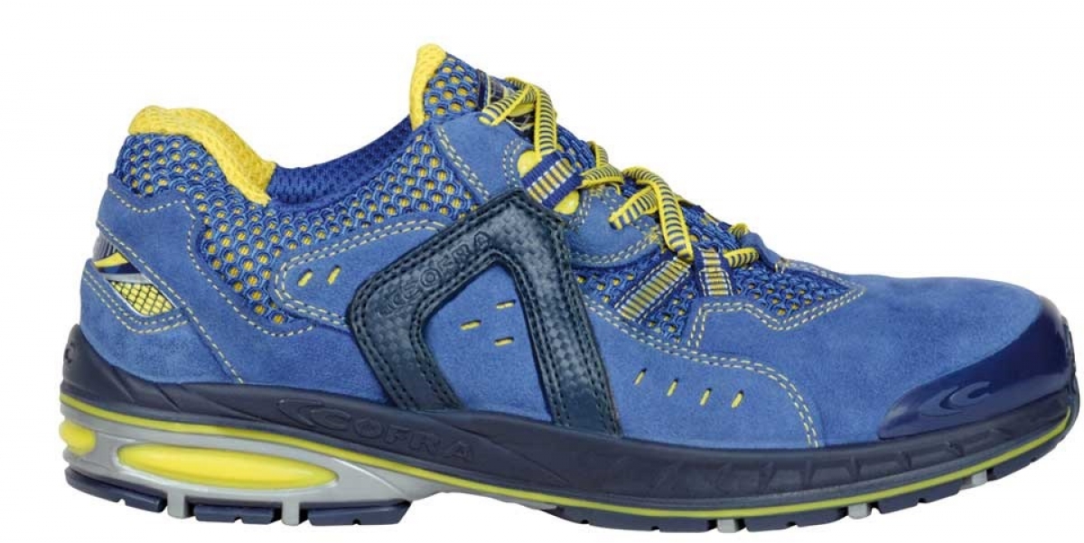 COFRA-Footwear, FINAL EIGHT S1 P, SRC, Arbeits-Berufs-Sicherheits-Schuhe, Halbschuhe, blau/gelb