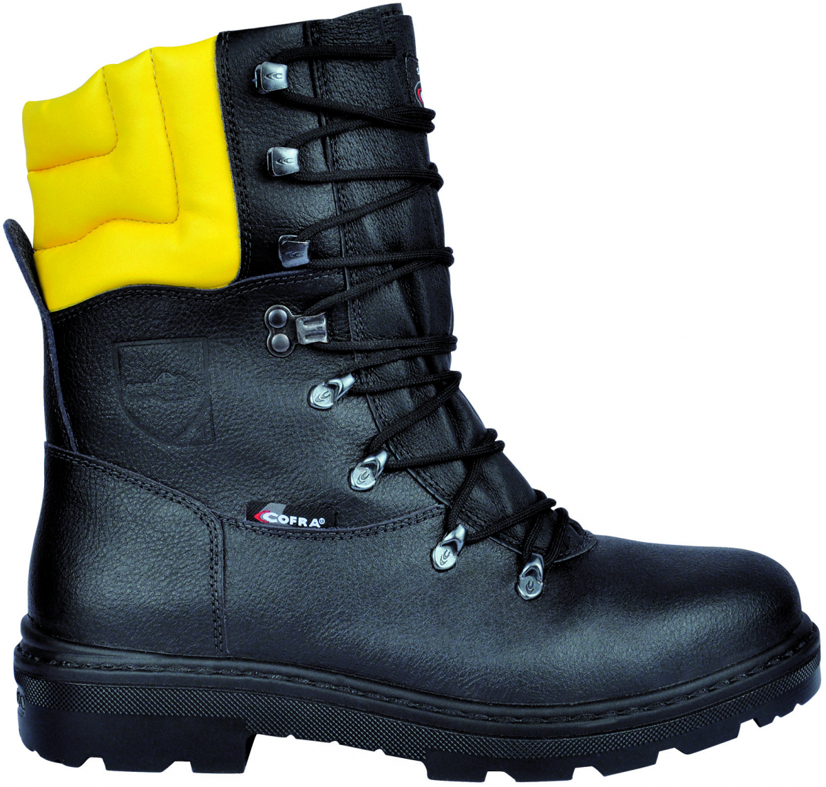 COFRA-WOODSMAN BIS, A, E, P, FO, WRU, SRC, Sicherheitsstiefel, schwarz/gelb