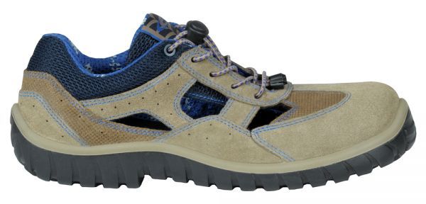 COFRA-Footwear, PADDOCK BEIGE S1 P SRC, Arbeits-Berufs-Sicherheits-Schuhe, Halbschuhe, beige/blau