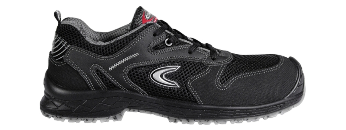 COFRA- S1 PS-Sicherheitshalbschuh LG SC FO SR, BARRIER, Nylon-Leder, schwarz