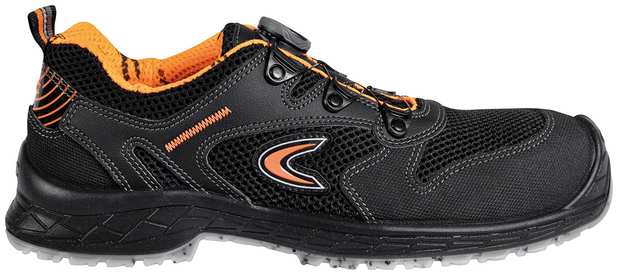 COFRA- S1 PS-Sicherheitshalbschuh ESD, TERAM, Nylon-Leder, schwarz/oranger Stoff