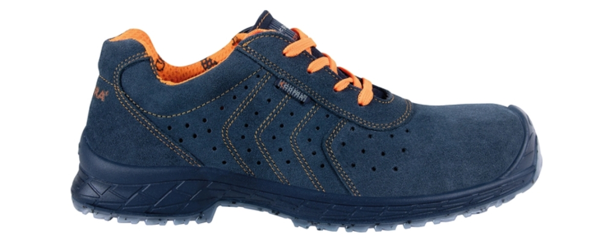 COFRA- S1 PS-Sicherheitshalbschuh LG SC FO SR, SCUIDO, velourleder, blau/oranger Stoff