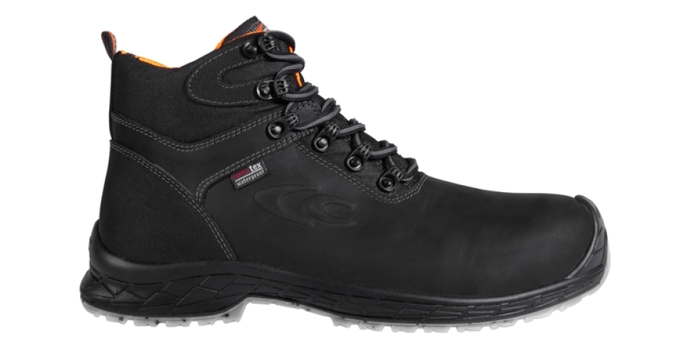 COFRA- S7S-Sicherheitshochschuhe CI LG SC FO, CLOUDY, Nubukleder, schwarz/oranger Stoff