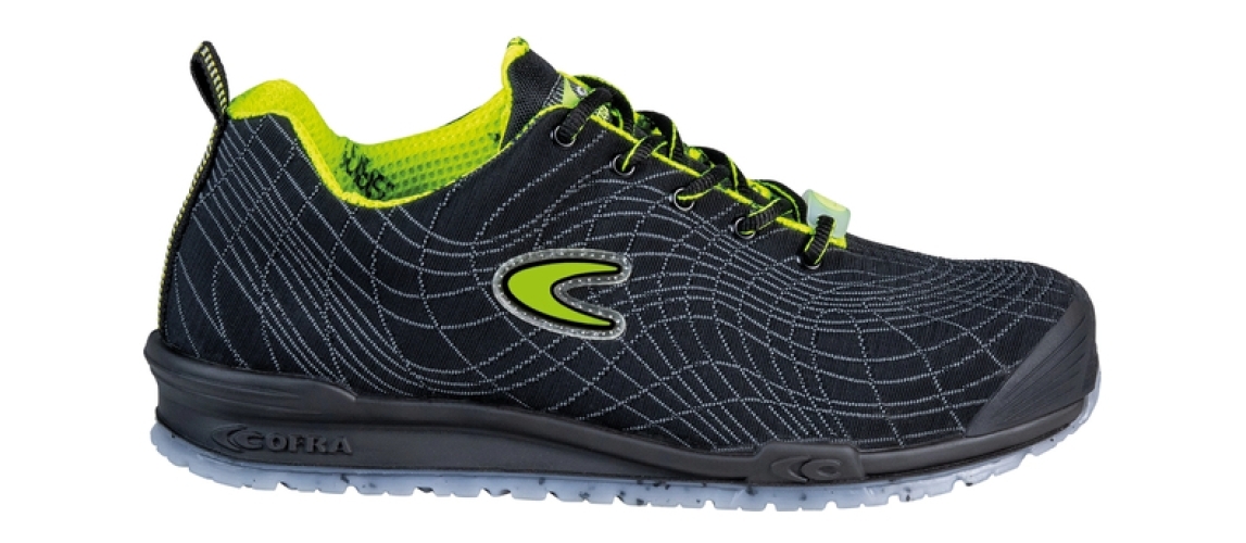 COFRA-S3S- Sicherheitshalbschuh, STRUCTURE ESD, FO SR, nylon, schwarz/gelber Stoff