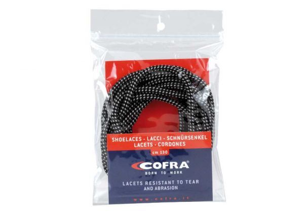COFRA-KNOT NERO/PERLA, Schnrsenkel, 110 cm, schwarz/grau