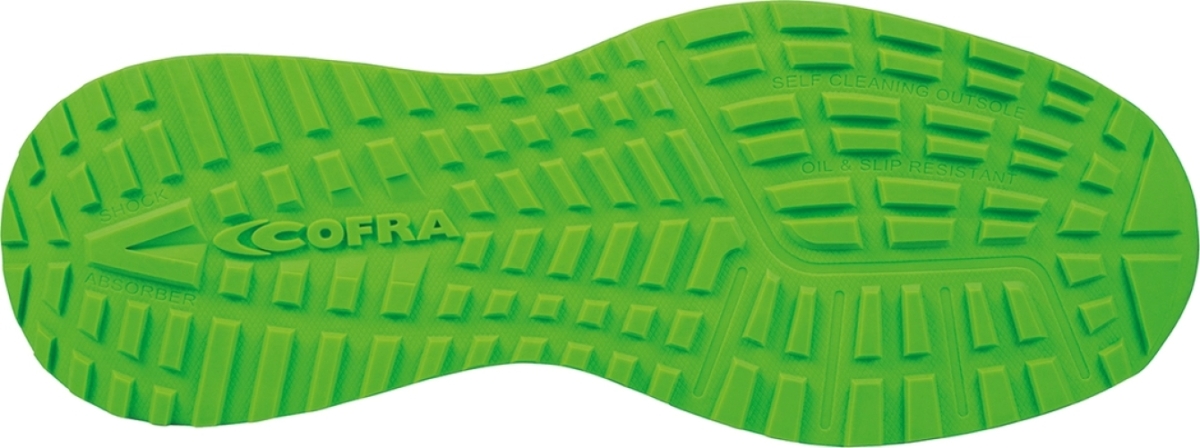 Cofra-BIOGAS ESD S3S HRO SC FO SR, HALBSCHUH NYLON-MICROFASER SCHWARZ/HELL GRUNER STOFF/FPT/ESD