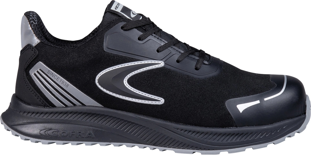 Cofra-DART ESD S3S HRO SC FO SR, HALBSCHUH MICROFASER SCHWARZ/SCHWARZER STOFF/FPT ZWISCH./ESD