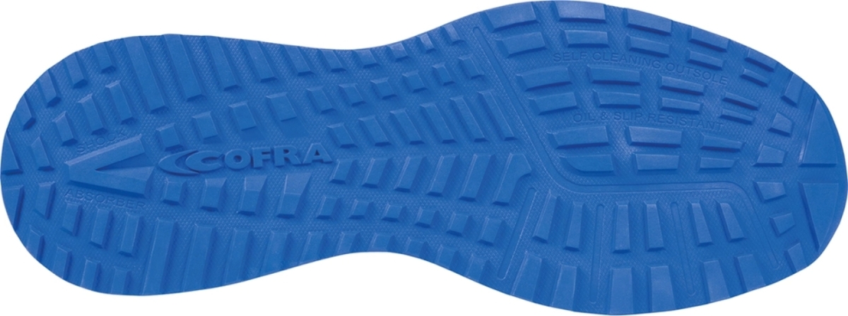 Cofra-PIUMA ESD S1 PS HRO FO SR, HALBSCHUH MICROFASER-NYLON SCHWARZ/HELL BLAUER STOFF/FPT/ESD
