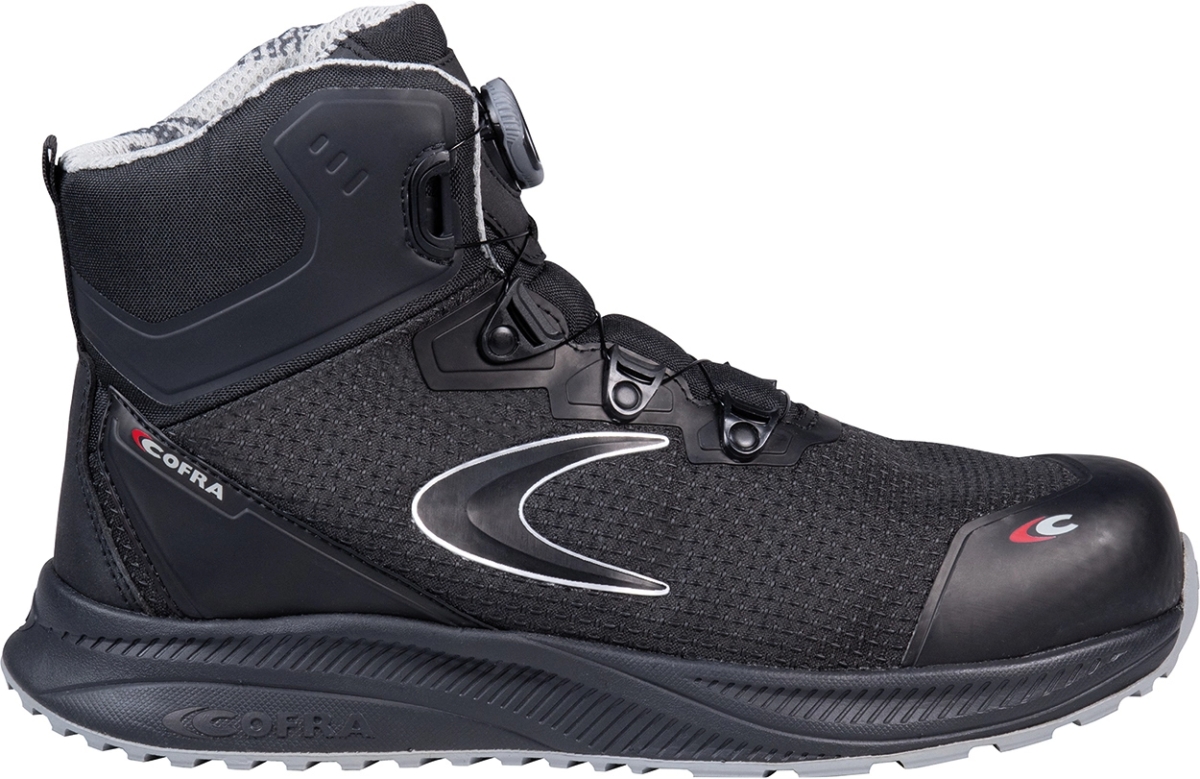 Cofra-FOND ESD S3S HRO SC FO SR, HOCHSCHUH NYLON-MICROFASER SCHWARZ/HELL GRAUER STOFF/FPT/ESD