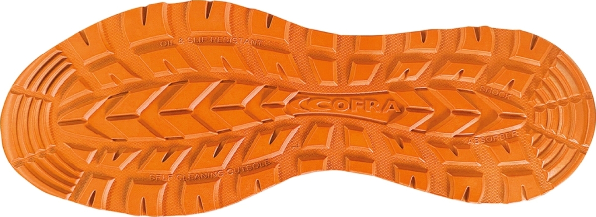 Cofra-FOOTING ESD S3S FO SR, HALBSCHUH MICROFASER-NYLON SCHWARZ/ORANGER STOFF/FPT/ESD