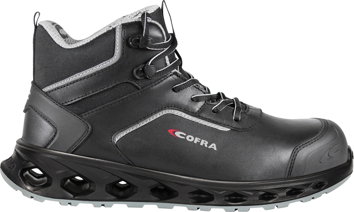 Cofra-EXPERIENCE ESD S3S SC FO SR, HOCHSCHUH LEDER SCHWARZ/GRAUER STOFF/FPT ZWISCHENSOHLE/ESD