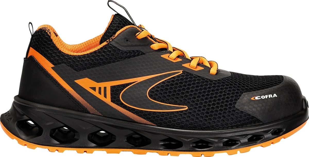 Cofra-KOMBO ESD S1 PS FO SR, HALBSCHUH NYLON SCHWARZ/ORANGER STOFF/FPT ZWISCHENSOHLE/ESD
