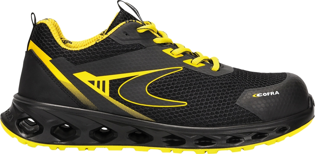 Cofra-GAIT ESD S1 PS FO SR, HALBSCHUH NYLON SCHWARZ/GELBER STOFF/FPT ZWISCHENSOHLE/ESD
