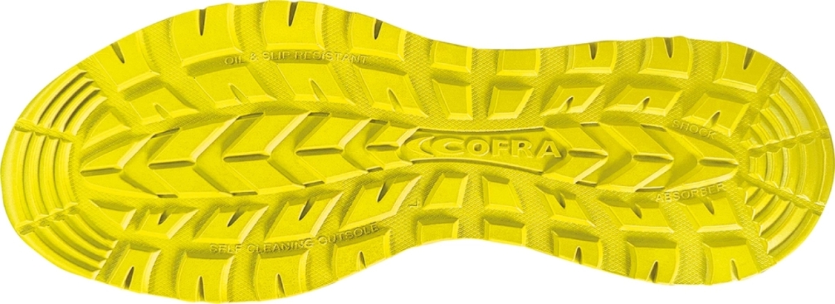 Cofra-INVINCIBLE ESD S1 PS FO SR, HALBSCHUH NYLON-VELOURLEDER BLAU/GELBER STOFF/FPT SOHLE/ESD